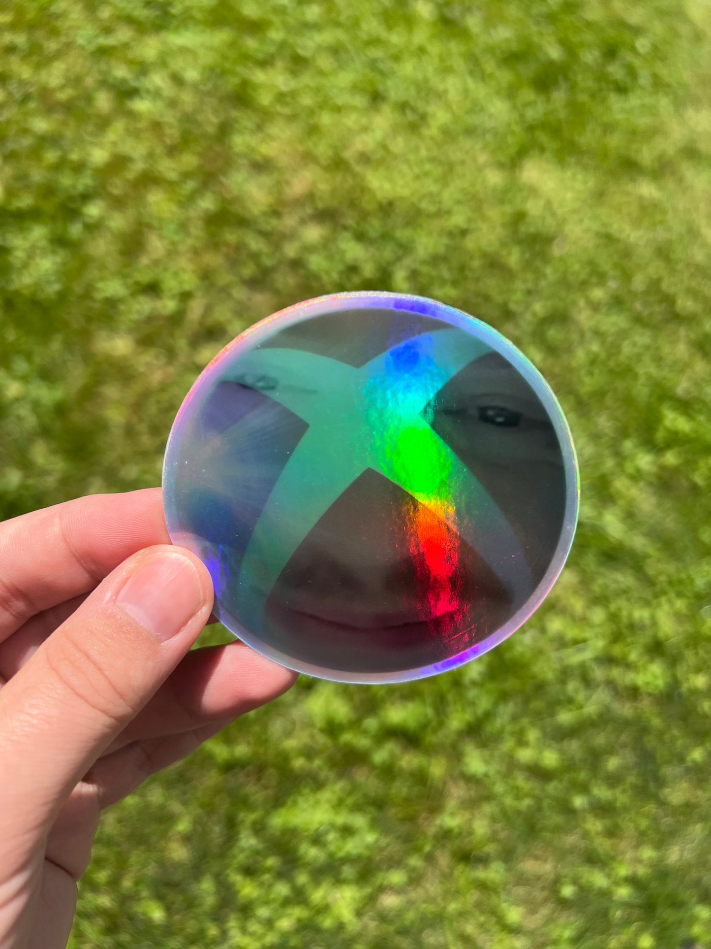 Holographic Smug Xbot Sticker